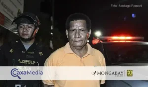 El empresario Hugo Soria Flores tras ser capturado por la Policía Nacional de Perú en Ucayali. Foto: cortesía Santiago Romaní